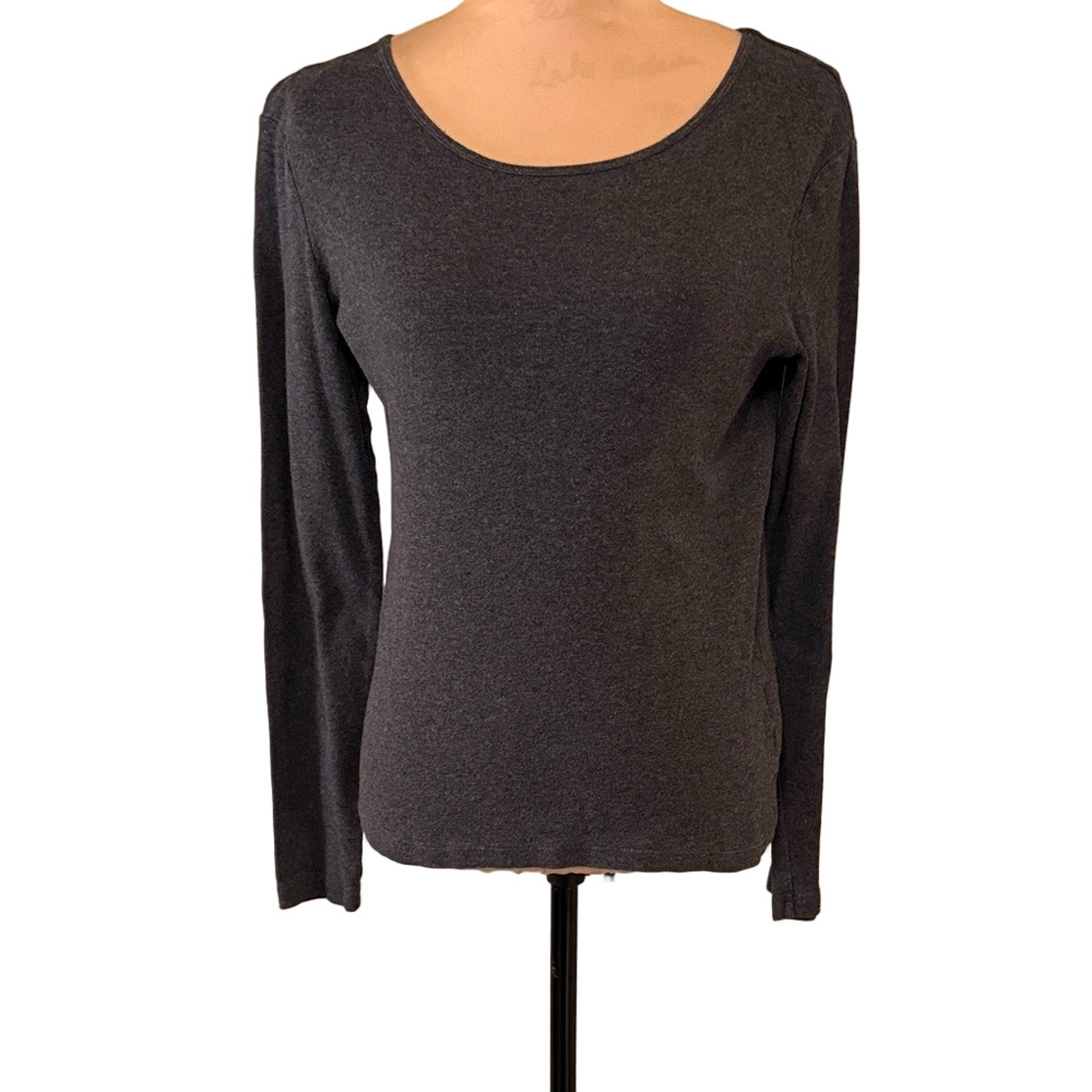 Jones New York Charcoal Long Sleeve Top